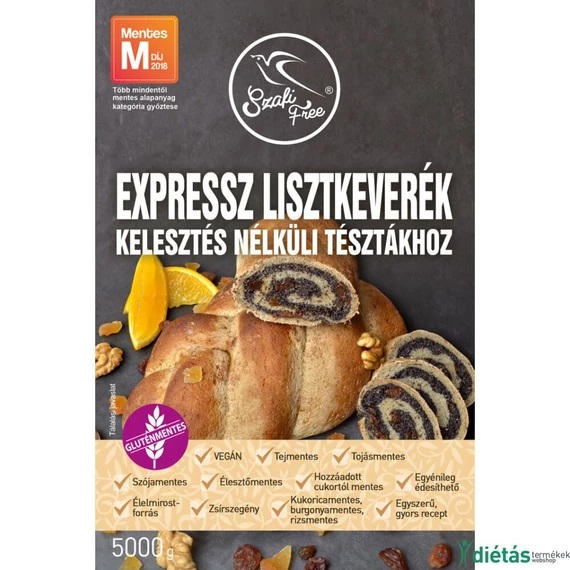 Safi Free EXPRESSZ zmes múky na nerysované cesto 5000 g (bez lepku, bez mlieka, bez vajec, bez sóje, vegánska)
