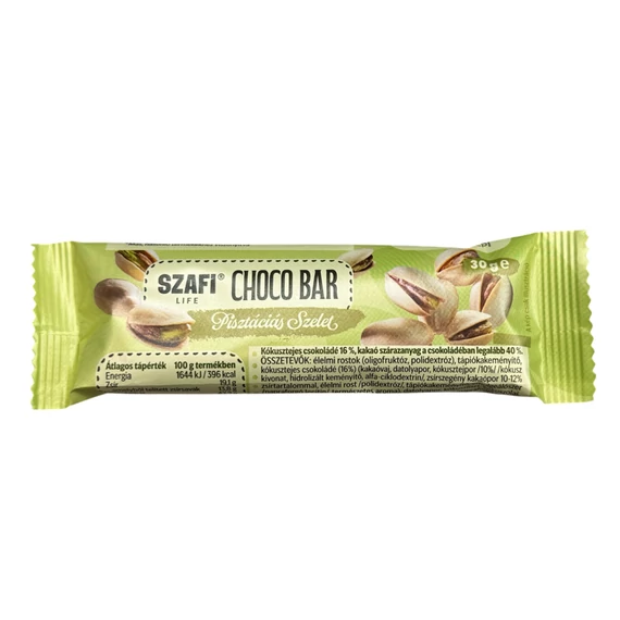 Szafi Life Choco bar Pisztáciás szelet 30g (gluténmentes)