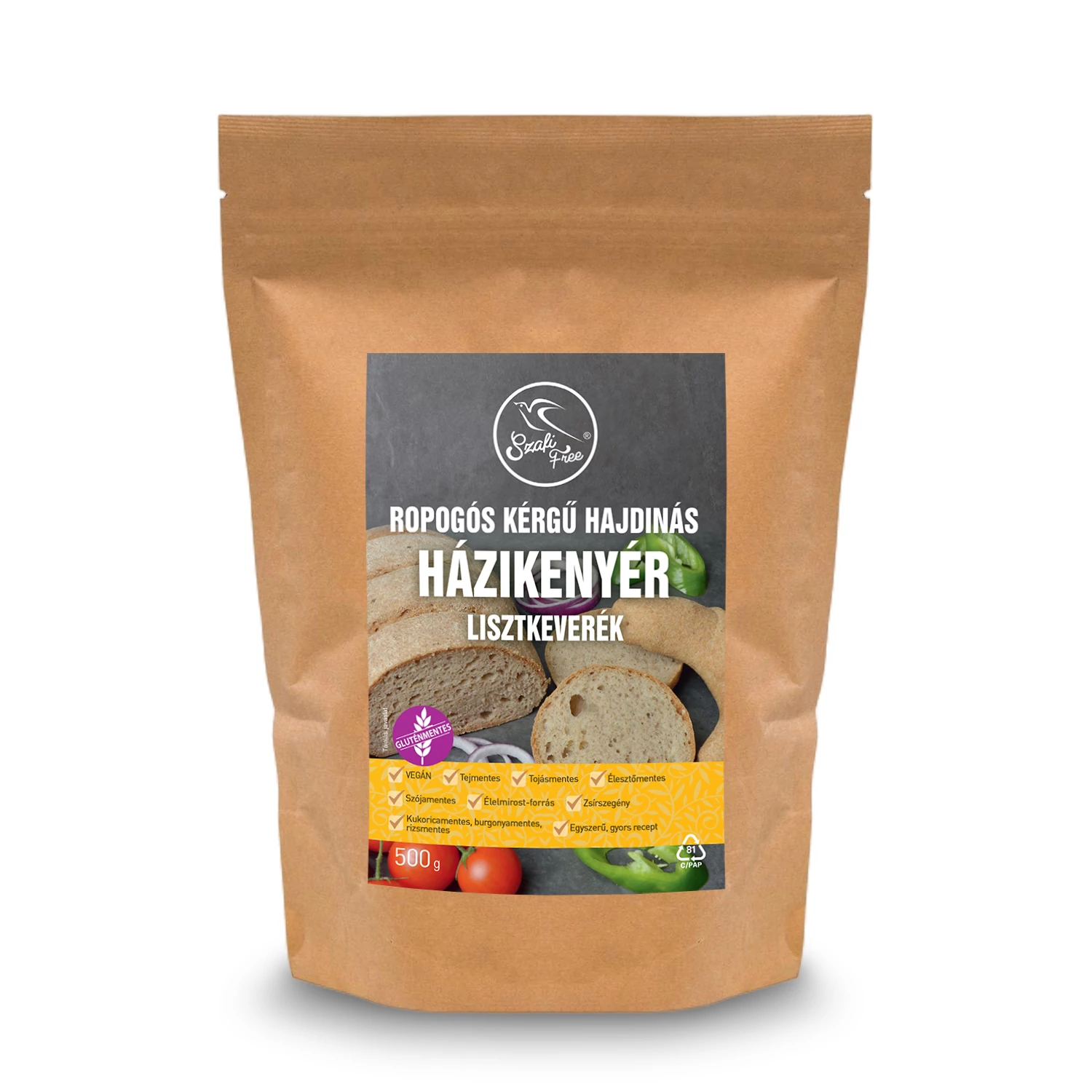 Safi Free Chrumkavá krusta z pohánkovej múky 500 g (bez lepku, bez mlieka, bez vajec, bez semienkovej múky, bez kvasníc, bez tuku, vegánska)