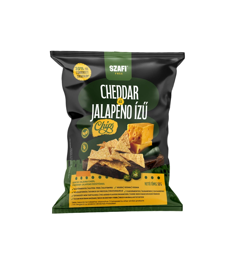 Safi Free Čedar-Jalapeňo čipsy (bez lepku) 50g